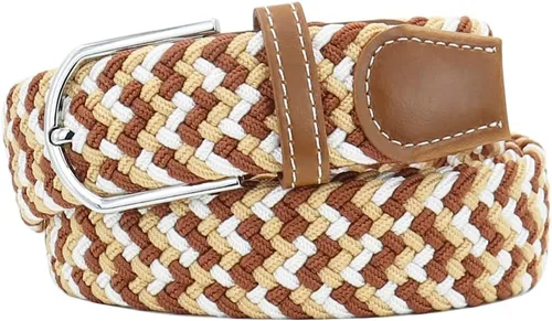 Miniatura 3 de Mixed Color Woven Stretch Braided Belts for Men and Women Fashion Elastic Belts
