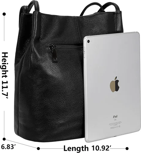 Miniatura 59 de Iswee - Bolsos de cuero genuino, diseño de hombro Hobo, bolsos para mujer