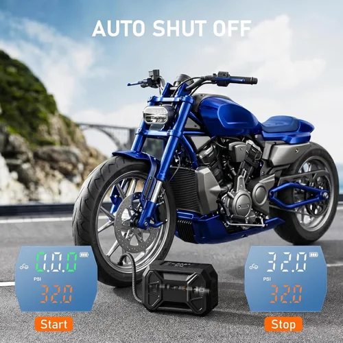 Miniatura 3 de Inflador de neumáticos, compresor de aire portátil, inflador de neumáticos portátil 3 veces más rápido para automóvil, bomba de aire de 150 PSI