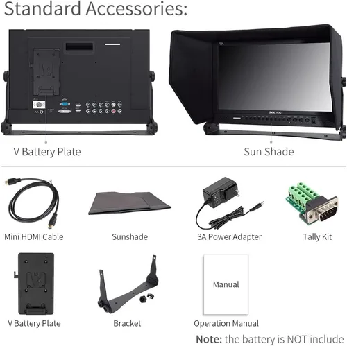 Miniatura 7 de P173-9HSD 17.3 pulgadas 1920x1080 Monitor de escritorio para monitoreo LCD de difusión con 3G-SDI HDMI AV YPbPr
