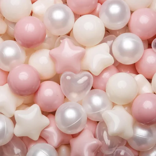 Miniatura 11 de Bolas de hoyo de TRENDPLAY en forma de estrella y corazón para niños pequeños - 50, 100, 200, 500 piezas de bolas de plástico para diversión y juego