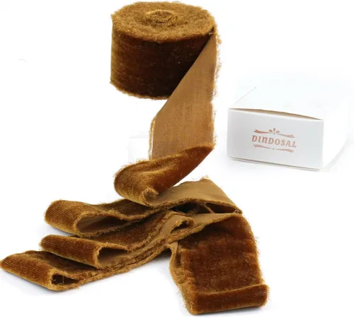 Miniatura 27 de Cinta de terciopelo negro de 1.5 pulgadas, cinta de terciopelo de seda deshilachada negra, terciopelo rústico de Navidad para regalo, borde crudo