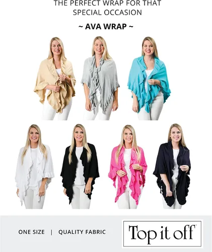 Miniatura 4 de Top It Off Ava - Chal triangular para mujer, hecho de 100% algodón natural, bufanda envolvente de moda