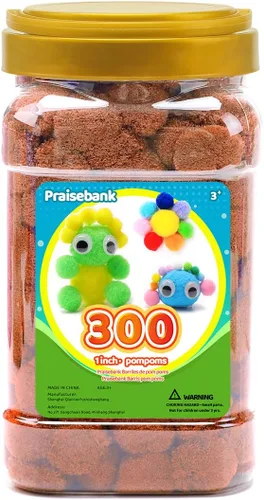 Miniatura 40 de Praisebank 300 pompones de 1 pulgada para artes y manualidades, manualidades en tarro