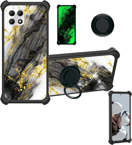 Miniatura 9 de Aroepurt Cricket Ovation 2 - Funda compatible con AT&T Maestro Max (2021) [PC duro + silicona suave] [purpurina dorada + luminosa] JSH-HDL