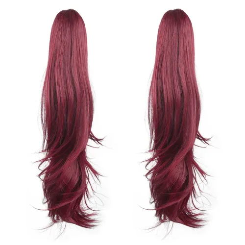 Miniatura 190 de Extensiones de cola de caballo de cabello rubio, extensiones de cola de caballo para mujer, pinza de extensiones de cabello rizado de 12 pulgadas