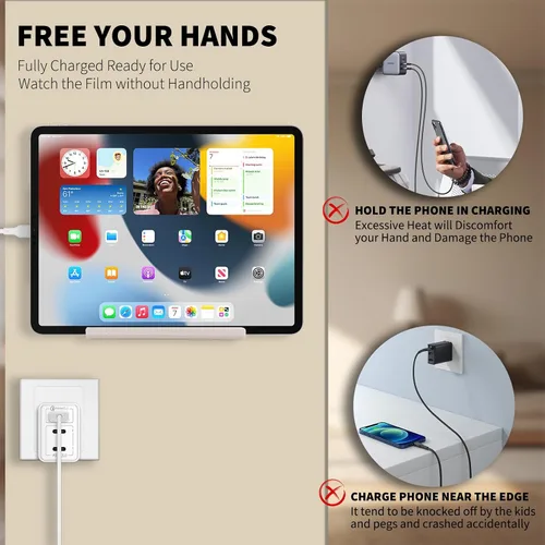 Miniatura 5 de Soporte de Teléfono con Tableta Adhesiva Montado en Pared, Estantes Flotantes de Acrílico, Soporte de Pared para eReader y Smartphone