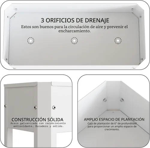 Miniatura 8 de PROXRACER Cama de jardín elevada con patas desmontables, maceta de metal elevada para cultivar hierbas frescas, verduras, flores, suculentas y otras