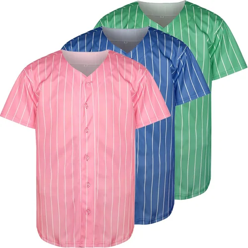Miniatura 34 de Phoneutrix Camisetas Jersey de Béisbol Hip Hop Hipster Lisas en Blanco con Botones Uniformes Deportivos para Hombres y Mujeres Jersey