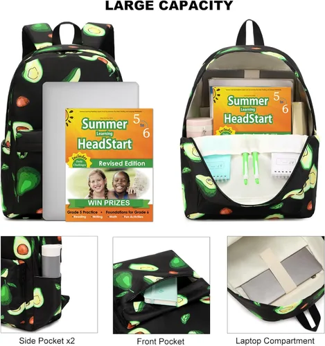 Miniatura 2 de Mochila infantil para niñas, adolescentes, bolsas escolares con bolsa de almuerzo, estuche para lápices