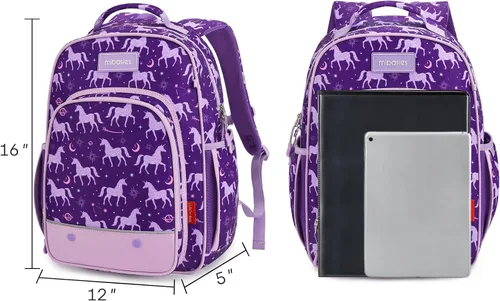 Miniatura 5 de mibasies Mochila para niñas pequeñas, mochila para niñas, preescolar jardín de infantes y escuela primaria, Horóscopo Unicorni, Niños-16L US