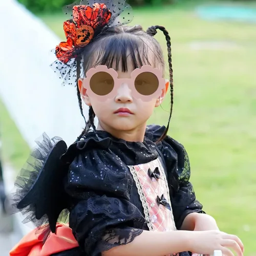 Miniatura 7 de 8 lentes de sol, gafas de sol redondas en forma de flor para accesorios de fiesta, regalos divertidos