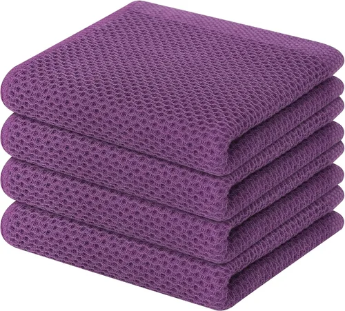 Miniatura 278 de Homaxy Paños de cocina de 100% algodón con tejido de gofre, ultra suaves, absorbentes, de secado rápido, 12 x 12 pulgadas, paquete de 6, amarillo