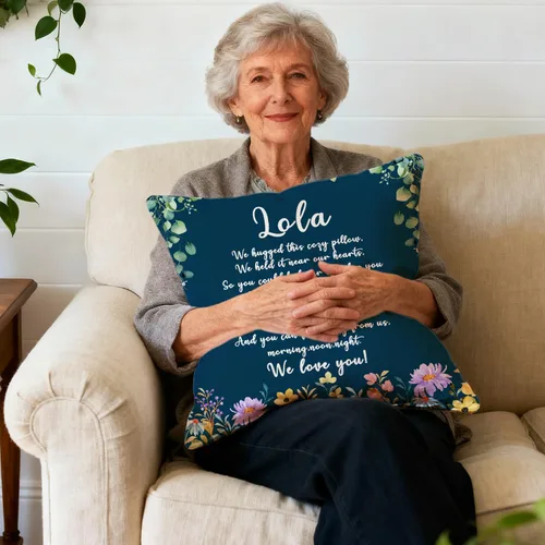 Miniatura 5 de Lola - Fundas de almohada, regalos conmovedores para la abuela Lola, almohada de cojín floral acogedora para abuelo, 18 x 18 pulgadas