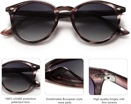 Miniatura 2 de SOJOS Retro Round Polarized Sunglasses for Women Men Classic Vintage Sunnies SJ2069