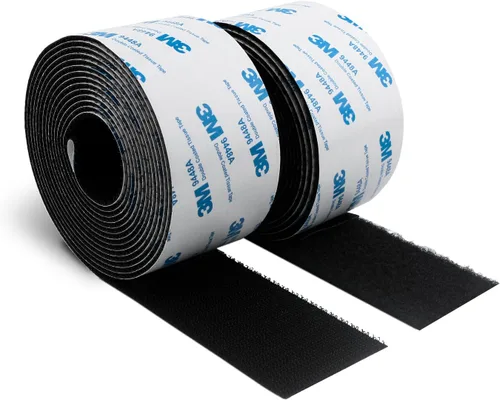 Miniatura 6 de Cinta autoadhesiva de gancho y bucle de 1 pulgada x 10 pies, fabricada con 3M 9448, sujetadores de tela de nailon entrelazados, cinta adhesiva
