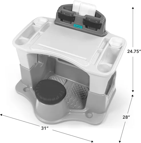 Miniatura 6 de Simplay3 Creative Kids Art - Juego de mesa y silla de escritorio con silla de escritorio adjunta, piso completo y almacenamiento de arte Gris