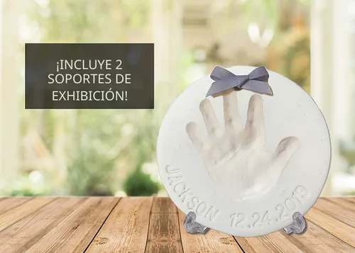Miniatura 5 de Kit de adorno de recuerdo de huellas de mano para bebé (2 unidades) – Plantilla de regalo para regalos personalizados de Navidad, recién nacidos