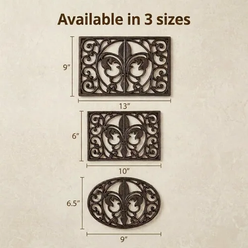 Miniatura 8 de Lulu Decor, Juego de 2 salvamanteles rectangulares de hierro fundido de 10 x 6 pulgadas, para platos calientes u ollas, salvamanteles duraderos