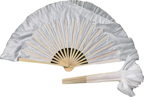 Miniatura 6 de Winged Sirenny Pares de abanicos plegables de seda cortos de 4 pulgadas (3.9 in) para adoración y baile popular chino (negro a morado)