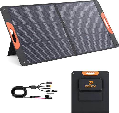 ZOUPW Panel solar portátil de 110 vatios tipo N 16BB para central eléctrica, panel solar plegable mono para Jackery 300/500/Ecoflow/Anker