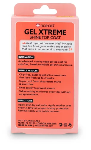Miniatura 2 de NAIL-AID Gel Xtreme Shine Top Coat, transparente, 0.55 onzas líquidas