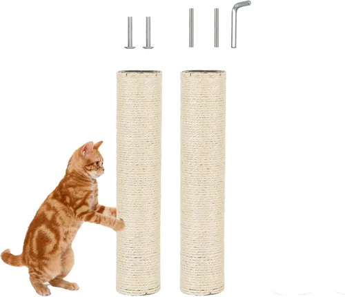 Miniatura 10 de 4 piezas de repuesto de poste rascador para gatos de interior de 15.7 x 3.1 pulgadas, piezas de repuesto de árbol de gatos natural, poste de yute 【4