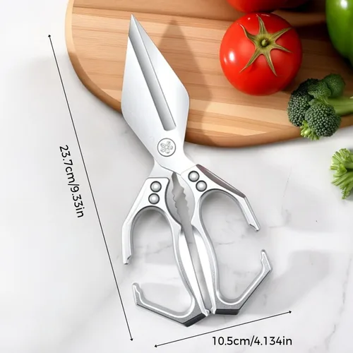 Miniatura 7 de Tijeras de cocina multiusos, tijeras de cocina multifuncionales de alta resistencia, aptas para lavavajillas, acero inoxidable, tijeras de cocina