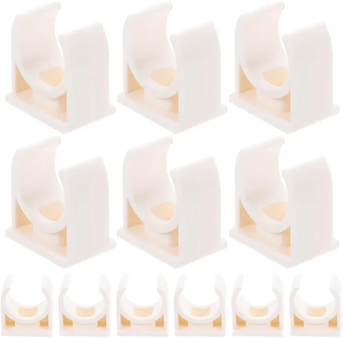 Miniatura 9 de Yardwe Abrazaderas de tubo de PVC de 1/2 pulgada, 200 piezas de soporte de tubo blanco en forma de U para fontanería, gas, instalación de agua