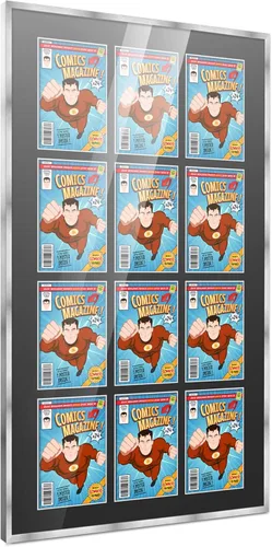 Miniatura 26 de Poster Palooza Marco de cómic con paspartú para 1 cómic de la Edad de Bronce publicado entre 1970 y 1985, marco de cómic negro para cómic de 7.25 x