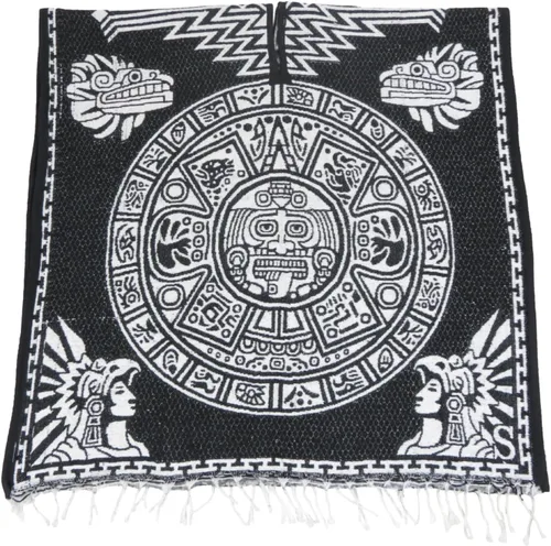Miniatura 7 de Poncho mexicano azteca para hombres y mujeres Manta reversible Cobija para fiestas, exteriores, senderismo y campamento