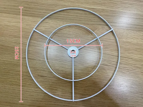 Miniatura 2 de RISEON Marco de pantalla de lámpara con agujeros para colgar, pantalla de lámpara de bricolaje, anillo de alambre, soporte para colgar E27, marco