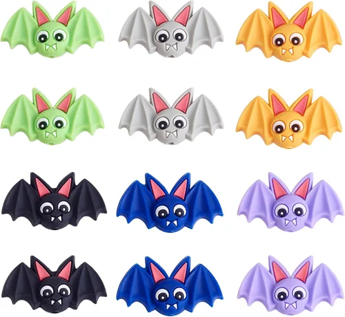 Miniatura 21 de 12 piezas de cuentas de silicona de animales, cuentas focales lindas, cuentas de silicona a granel para bricolaje para hacer varios artículos