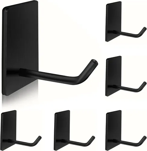 Miniatura 10 de Ganchos adhesivos resistentes, ganchos de pared autoadhesivos de acero inoxidable, ganchos adhesivos para toallas para cocina y baño, ganchos