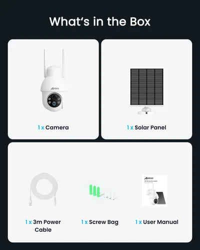 Miniatura 9 de ANRAN Cámara de seguridad solar 2K inalámbrica para exteriores, cámara WiFi alimentada con batería con PTZ de 360° para seguridad del hogar, visión