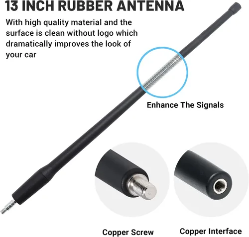 Miniatura 4 de Anina Paquete de 1 mástil de antena de 13 pulgadas para Harley Davidson 1998-2022 antena aérea de motocicleta para recepción de señal de radio