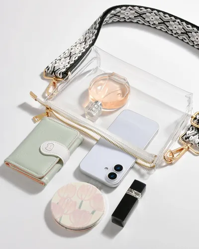 Miniatura 6 de Bolso transparente para mujer, pequeña bolsa transparente para eventos de estadio, bolso cruzado para conciertos, fiestas, fanáticos