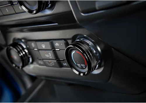 Miniatura 3 de Keptrim Para interruptores de aire acondicionado F150, perilla de CA VOL, botón de anillo para Ford F150 XLT 2015 2016 2017 2018 2019, aluminio Negro