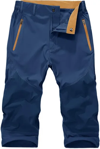 MAGNIVIT Pantalones capri 34 para hombre por debajo de la rodilla, de secado rápido, ligeros, para senderismo, cargo (sin cinturón)