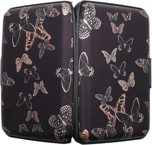 Miniatura 52 de Tarjetero de aluminio con bloqueo RFID para hombres y mujeres, elegante cartera de viaje con 7 ranuras, la mejor protección contra escaneos