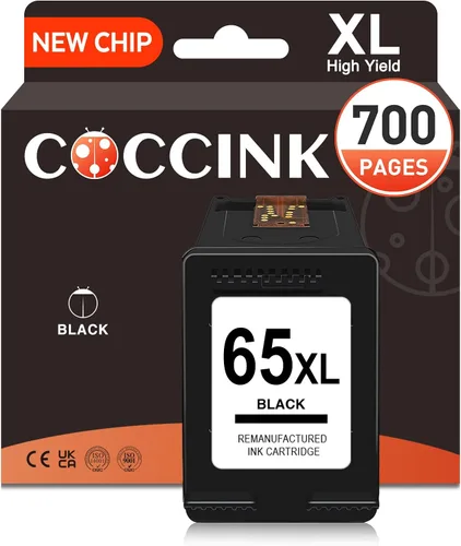 COCCINK 65 XL para HP 65 Cartucho de tinta negra HP Impresora Tinta 65XL HP65 | Work with Envy 5055 5052 5250 DeskJet 3755 2600 2622 2655 3720 3722