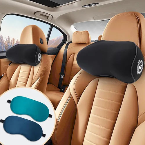 Miniatura 11 de Almohada realmente útil para reposacabezas de coche, almohada para el cuello del coche para dormir con correa ajustable, 100% espuma viscoelástica