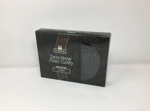 Miniatura 4 de Fineline Flairware Collection - Tenedores de plástico negro resistentes, de calidad, extra duraderos, prácticos para servir y porcionar alimentos