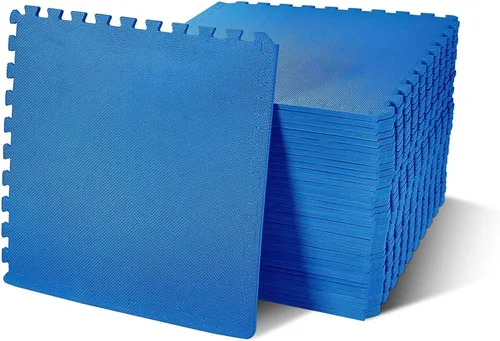 Miniatura 12 de BalanceFrom Baldosa de Espuma EVA Entrelazada para Ejercicio de 24 x 24 pulgadas – Suelo de Rompecabezas Antideslizante para Gimnasio en Casa, Azul