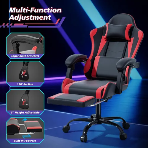 Miniatura 5 de Magshion Silla de juegos para adultos, silla ergonómica de computadora con reposabrazos de acoplamiento, silla de jugador de altura ajustable