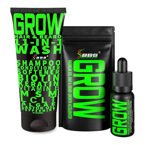 Miniatura 11 de Suero para el Crecimiento de la Barba - GROW Maximum XXL Aceite para el Crecimiento de la Barba para Hombres - Engrosa y Rellena Espacios Vacíos