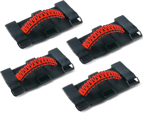 Savadicar Paquete de 4 Asas de Agarre para Barra Antivuelco Compatible con Jeep Wrangler CJ YJ TJ JK JKU JL JLU 4XE y Gladiator JT 1955-2023, Asa