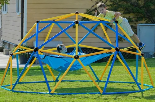 Miniatura 9 de Zupapa Cúpula de escalada de 10 pies, gimnasio de jungla para exteriores para niños con agarre para escalar - Escalador de cúpula geométrica