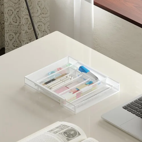 Miniatura 7 de Sedegn Organizador de utensilios de cocina expandible – Bandeja de cubiertos ajustable de 9.6 a 16.1 pulgadas con 5 – 7 compartimentos – Se adapta a