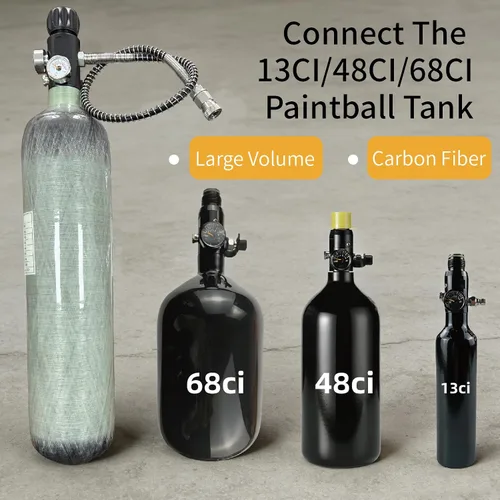 Miniatura 5 de CE (No DOT) 2L 4500psi Sistema de tanque de paintball, tanque de paintball/hpa tanque de aire pcp/paintball tanque de aire de fibra de carbono